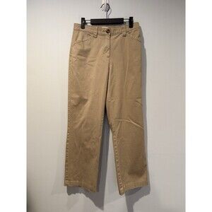LLBean Classic Fit Khaki Pants Women 8 Straight Preppy Work Cotton Travel Office